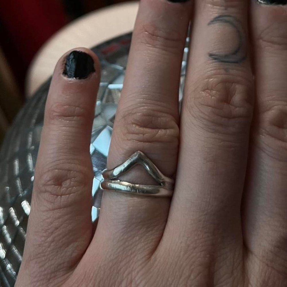 Sterling Silver Triangle Ring - image 2